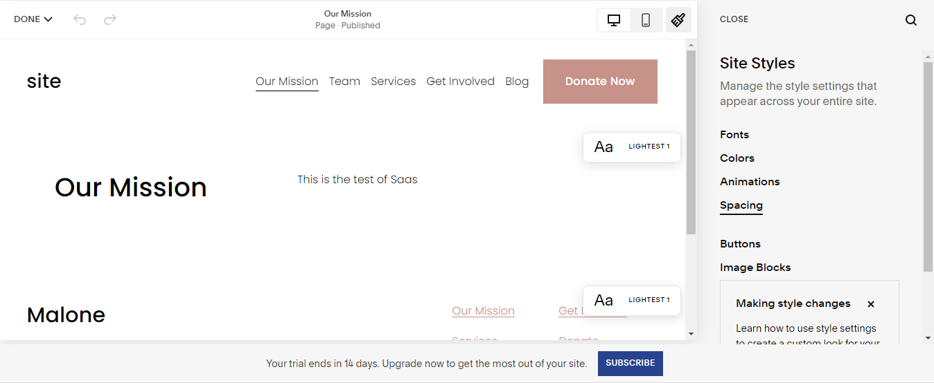 saas interface design